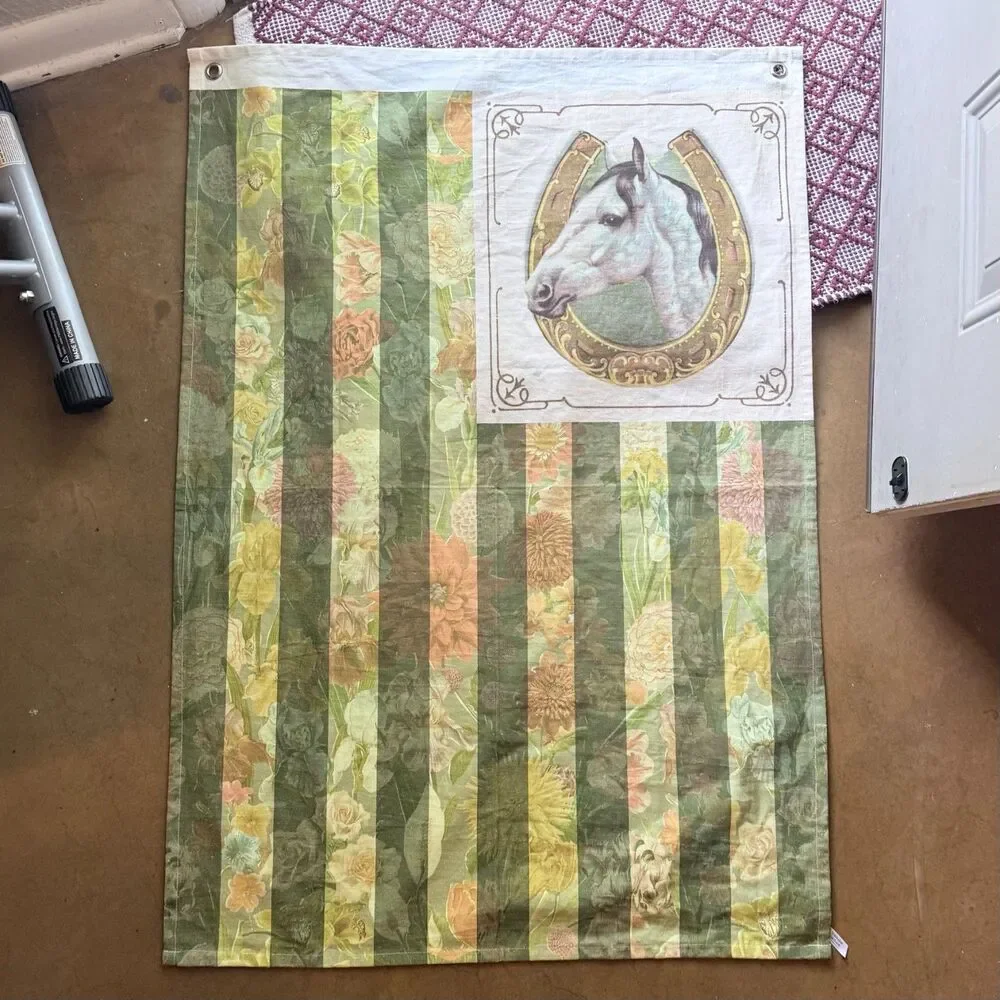 Urban Outfitters Horse Floral Flag Tapestry Cottagecore Western 30x42